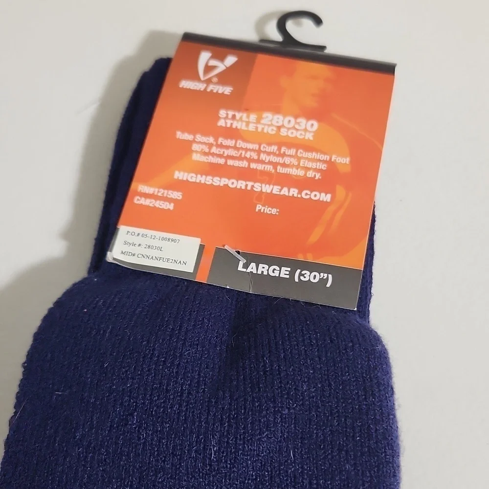 High Five Navy Blue Athletic socks size Large 30